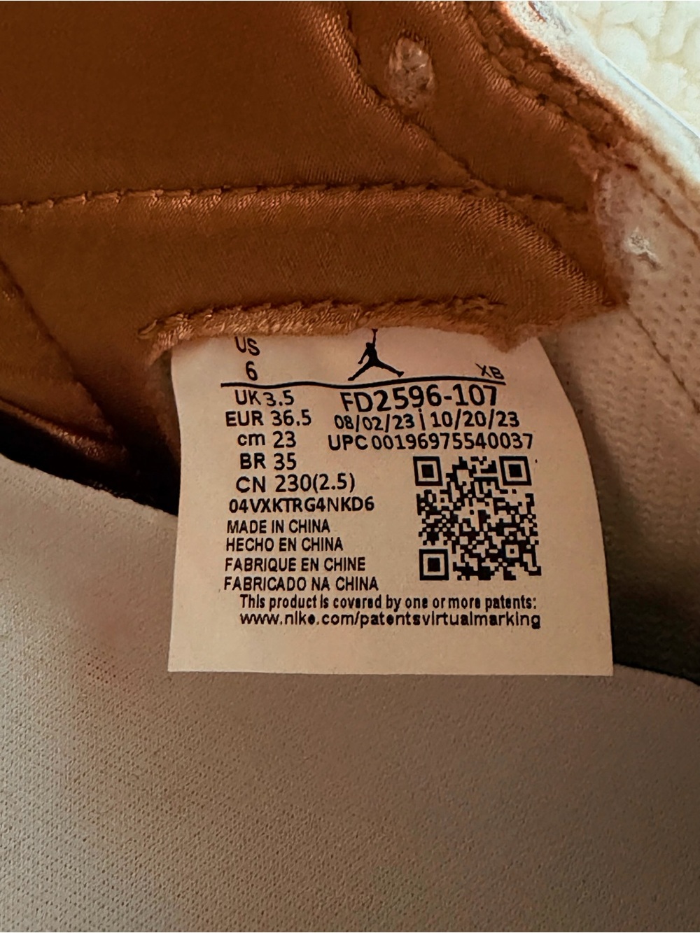 Air Jordan 1 Retro High OG Metallic Gold Women’s Size 6 FD2596-107 - Picture 6 of 12